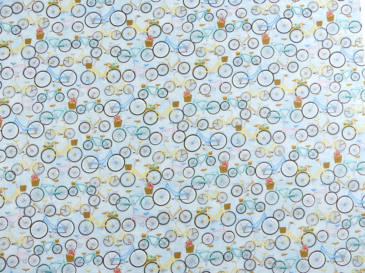 Patchworkstoff mit vielen bunten Fahrrädern  con Henry Glass